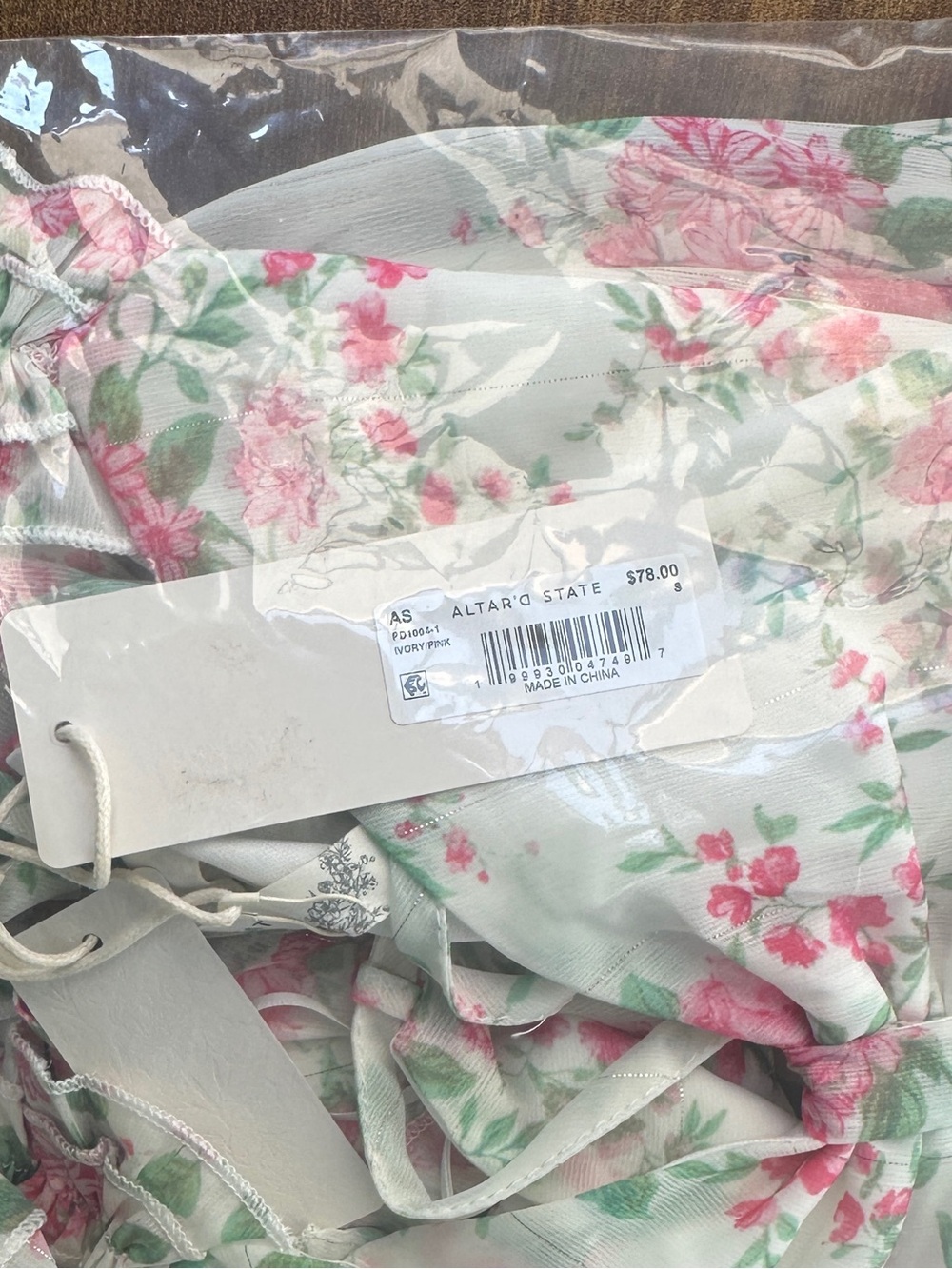 Altar'd State White Pink Floral Ruffle Mini Dress - Picture 5 of 5